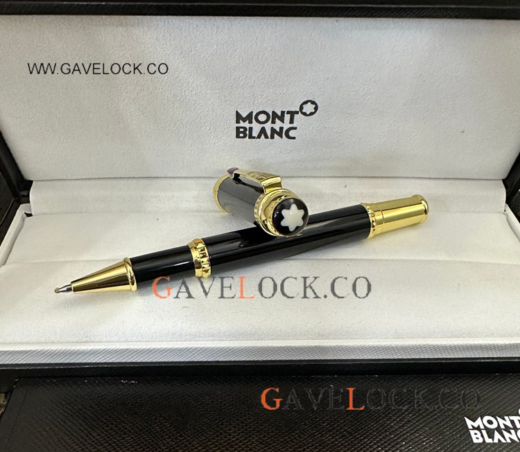 Mont blanc Scipione Borghese Rollerball Pen Black and Gold